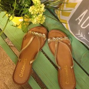 Women's size 6 M sandals with embellishments 
Coconuts brand